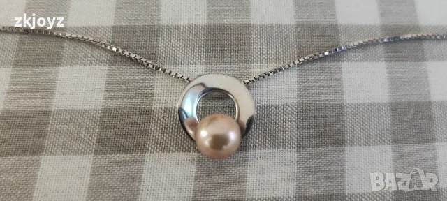 СРЕБЪРНО КОЛИЕ с ПЕРЛА 2.97 гр./ПРОБА 925