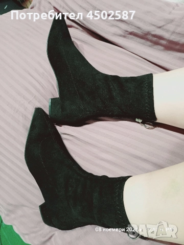 Черни островърхи боти, снимка 10 - Дамски боти - 52894375