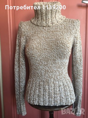 Пуловер Mexx S висока яка мляко с какао, снимка 6 - Блузи с дълъг ръкав и пуловери - 30662672
