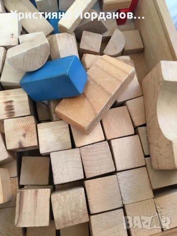 Дървена ретро играчка за дърпане с конструктор вътре, снимка 9 - Конструктори - 51228553