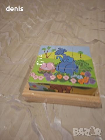 Дървени кубчета – Динозаври, снимка 5 - Игри и пъзели - 52868699