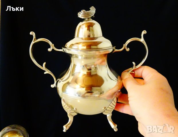 Бронзова захарница 850 мл.,790 гр.,барок, снимка 3 - Антикварни и старинни предмети - 30431900