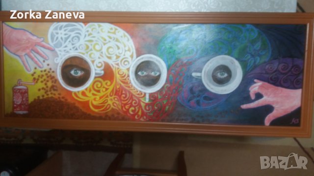 	Авторска картина с рамка,96/36 см., снимка 2 - Картини - 44151121
