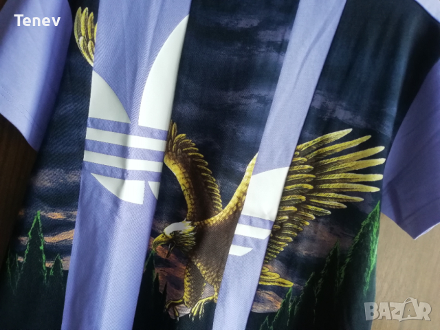 Adidas Нова Оригинална Дамска Тениска Graphic Tee Light Purple 36/38 S, снимка 7 - Тениски - 44760903