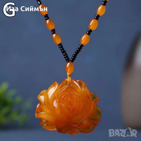 Винтидж колие роза от пчелен восък