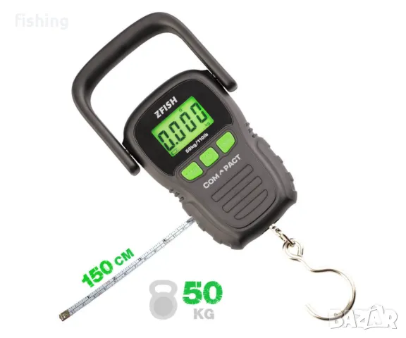 Zfish Compact Scale 50kg дигитален кантар с ролетка, снимка 7 - Екипировка - 49109043