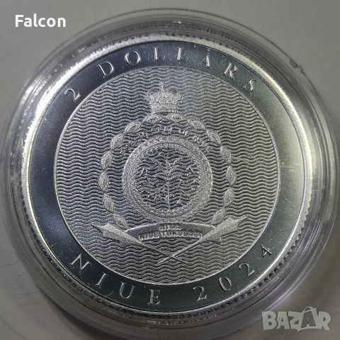 1 Oz / 2 NZD Niue 2024 / Hibernia Silver Coin BU, снимка 2 - Нумизматика и бонистика - 54138361