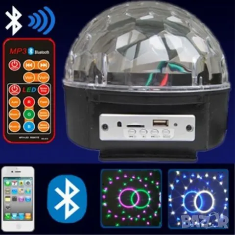 Диско лед лампа с дистанционно управление и флашка, снимка 3 - Други - 50381817