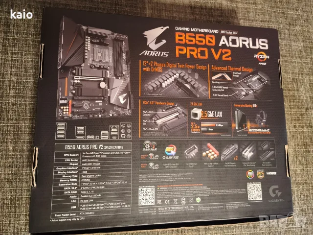 Gigabyte B550 Aorus Pro V2, снимка 4 - Дънни платки - 56429164