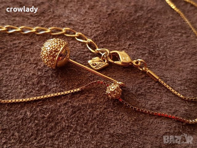 Уникално дизайнерско колие с 18к златно покритие и кристали SWAROVSKI, снимка 6 - Колиета, медальони, синджири - 42272149