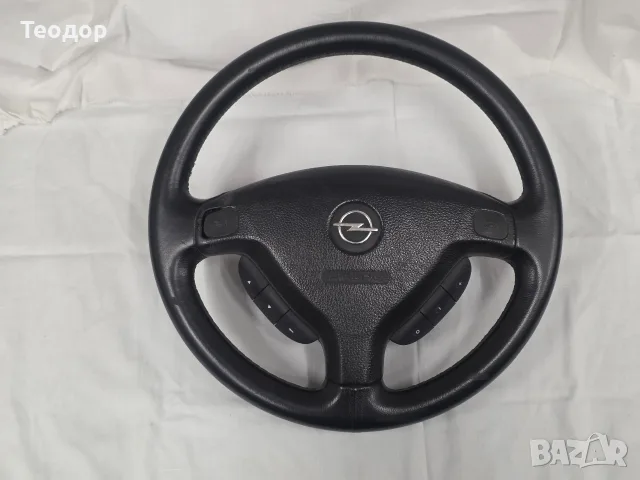 Оригинален кожен волан с еърбег (Airbag) за Opel Astra G (2001 г.) – Отлично състояние
