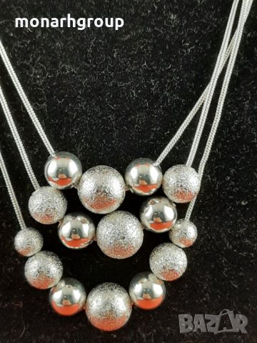 Комплект сребърна верижка+ обеци, снимка 3 - Колиета, медальони, синджири - 35628816