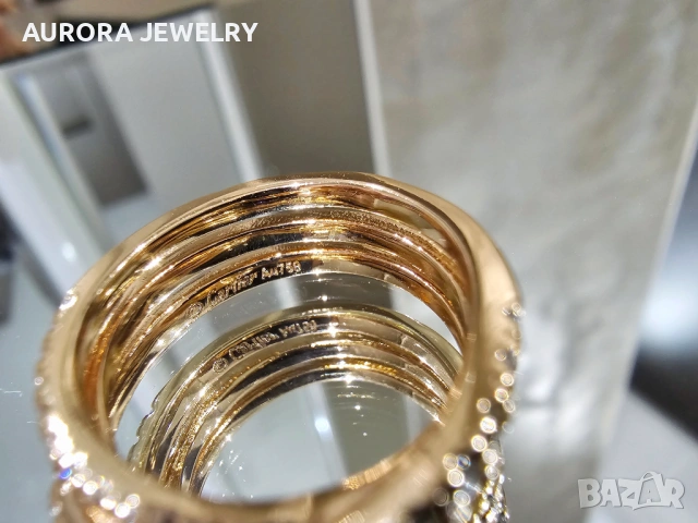 CARTIER Etincelle de Cartier Rose Gold Paved Diamonds Дамски Пръстен, снимка 9 - Пръстени - 53236864