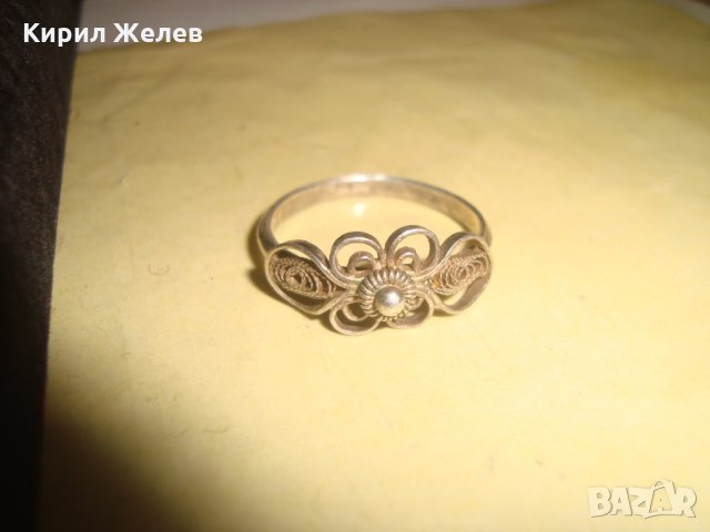 ФИЛИГРАНЕН УНИКАТ 19век ФЛОРАЛЕН СРЕБЪРЕН ПРЪСТЕН ВИСОКА ПРОБА СРЕБРО ЮВЕЛИРНА РЪЧНА ИЗРАБОТКА 18440, снимка 6 - Антикварни и старинни предмети - 33737106