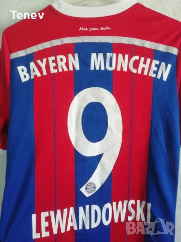 Bayern Munich Lewandowski Adidas оригинална тениска фланелка Байерн Мюнхен Левандовски екип , снимка 3 - Тениски - 52928722