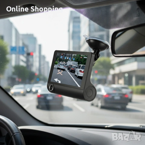 Видеорегистратор със задна камера, помощ при паркиране и сензор за движение