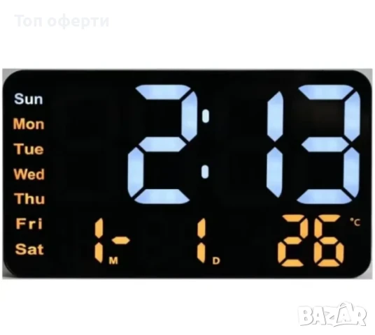 Цифров стенен часовник с 3 нива на яркост SM-605 11 х 22 см