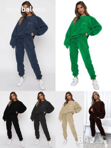 Дамски ежедневен комплект от две части от рипсено кадифе, 7цвята