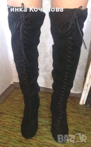  Велурени чизми, снимка 2 - Дамски ботуши - 30872918