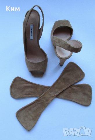 Обувки на висок ток Carven телесен велур н.38, снимка 4 - Дамски обувки на ток - 29562495