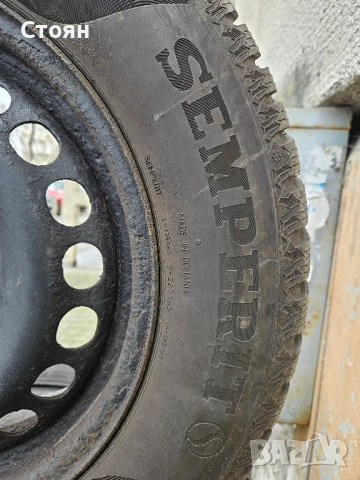 Зимни гуми Semperit 195/65/15 с железни джанти 5 х 112, снимка 4 - Гуми и джанти - 53994498
