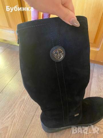 Дамски ботуши от естествен велур/Rieker, снимка 2 - Дамски ботуши - 52731037