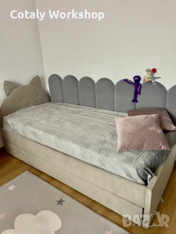 Меки стенни панели Табла за легло Тапициран стенен панел, снимка 1 - Мебели за детската стая - 42267166