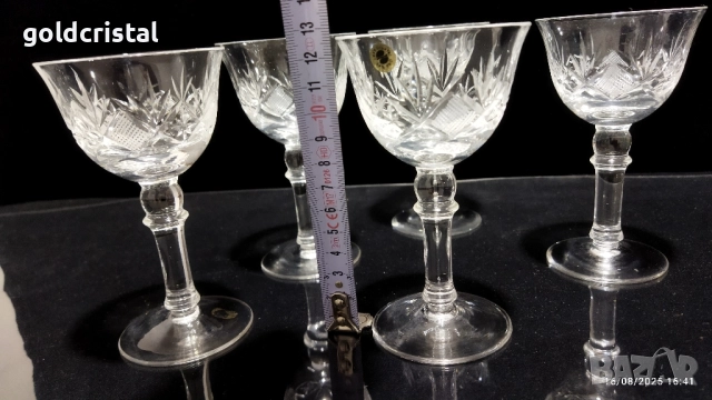кристални чаши за ракия, снимка 3 - Антикварни и старинни предмети - 47390229