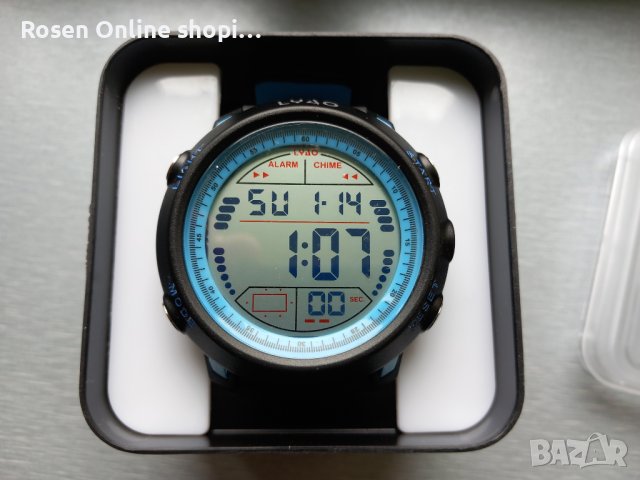 Водоустойчив мъжки спортен часовник LED кварц с големи цифри, снимка 3 - Мъжки - 40654796