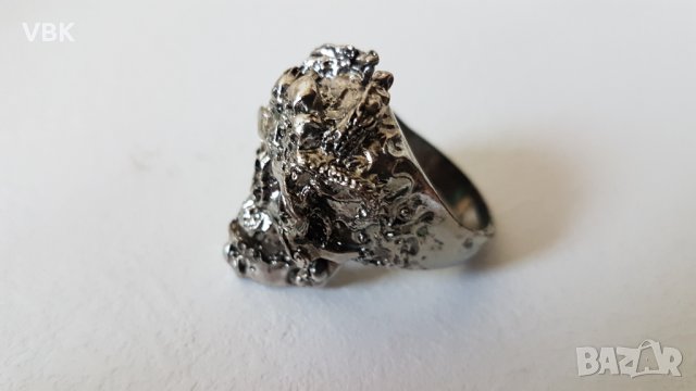 Рокерски пръстен Голям и масивен-Череп , снимка 2 - Други - 32086299