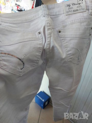 Дънкови бели 3/4 панталони  42 номер, снимка 3 - Дънки - 33713005