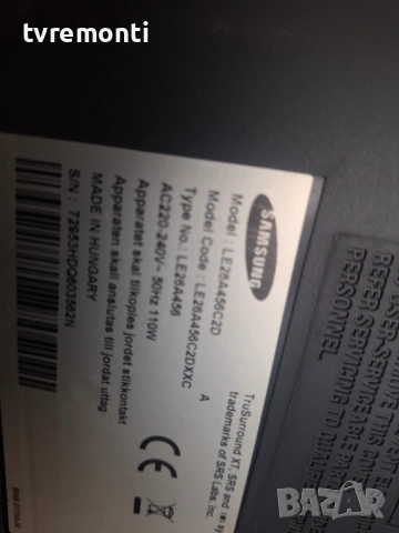 MAIN BOARD , BN41-00981B,for ,SAMSUNG LE26A456  26inc DISPLAY T260XW02 V.L, снимка 7 - Части и Платки - 53304585