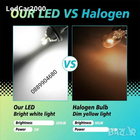 Лед крушки LED T10 бели white (12v.), снимка 4 - Аксесоари и консумативи - 29974839