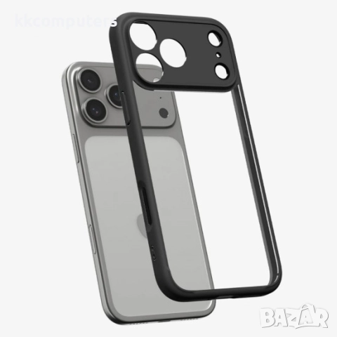 Оригинален кейс Spigen Ultra Hybrid, За iPhone 17 Pro (6.3), Черен и Протектор, снимка 4 - Калъфи, кейсове - 51922744