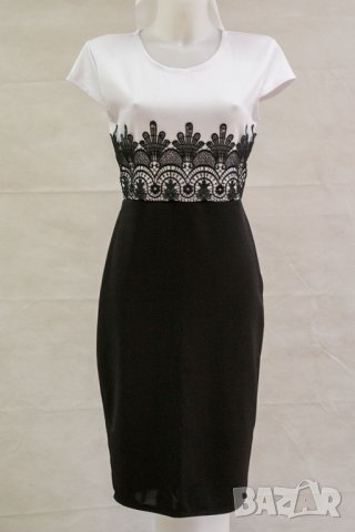 Елегантна рокля в черно и бяло марка Beauty's Love, снимка 2 - Рокли - 38316817