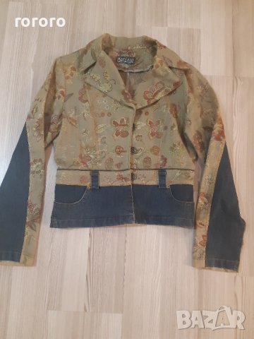 Сако с лъскави нишки и дънков плат, снимка 1