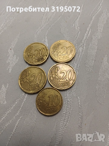 Продавам  20 евроцентови монети 2002г, снимка 3 - Нумизматика и бонистика - 54160285