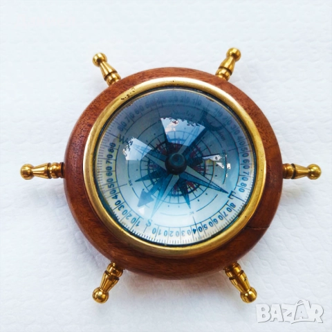 Компас с формата на щурвал, рул, снимка 2 - Морски сувенири - 43839457