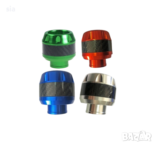 Краш бар за мотоциклет, Краш тапи за мотор, алуминий, син цвят, снимка 5 - Части - 44756475