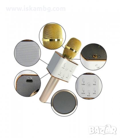 БЛУТУТ КАРАОКЕ МИКРОФОН Q7, БЕЗЖИЧЕН С ВГРАДЕН ГОВОРИТЕЛ - код Q7, снимка 6 - Микрофони - 33990762