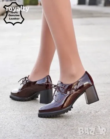 Обувки на ток - Естествен Лак, снимка 3 - Дамски обувки на ток - 49468283