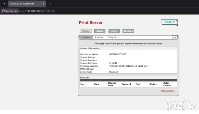 Лазерен принтер Brother HL-2130 + Print Server Digitus DN-12003, снимка 6 - Принтери, копири, скенери - 53998607