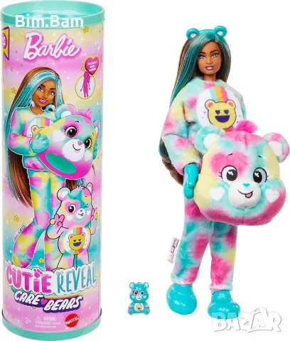 Кукла  Barbie Cutie Reveal Care Bears - Мече - 10 изненади / Mattel - 2 модела, снимка 7 - Кукли - 56168302