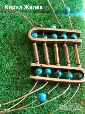 Артистично сребъно колие с ТЮРКОАЗ майсторска изработка 54171, снимка 3 - Колиета, медальони, синджири - 54037911