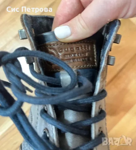 Мъжки кожени боти Bugatti/Бугати, снимка 4 - Мъжки боти - 50372945