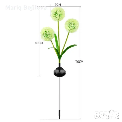 Соларни LED градински светлини - цветя, снимка 3 - Соларни лампи - 49185230