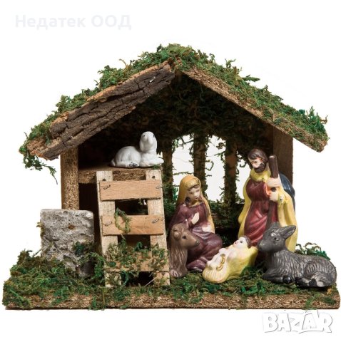 Коледна ясла 21x9x16 см, 6 фигури