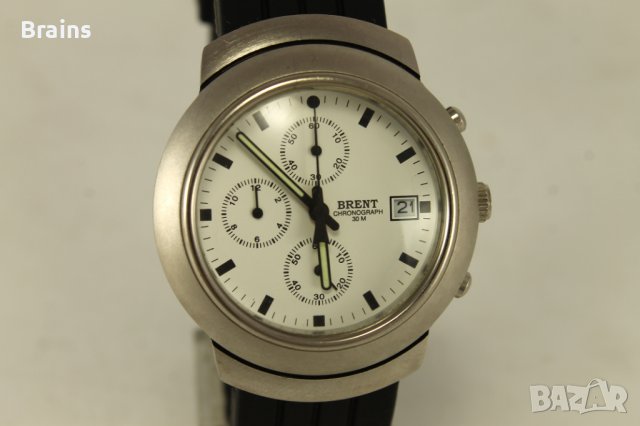 BRENT Мъжки Кварцов Хронограф Стомана, снимка 4 - Мъжки - 37645219