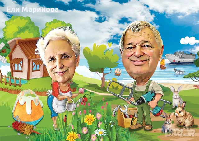 Карикатура / шарж, снимка 6 - Картини - 55960036