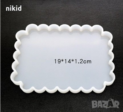Къдрав голям правоъгълник рамка основа плитка форма силиконов молд за пано смола гипс и др